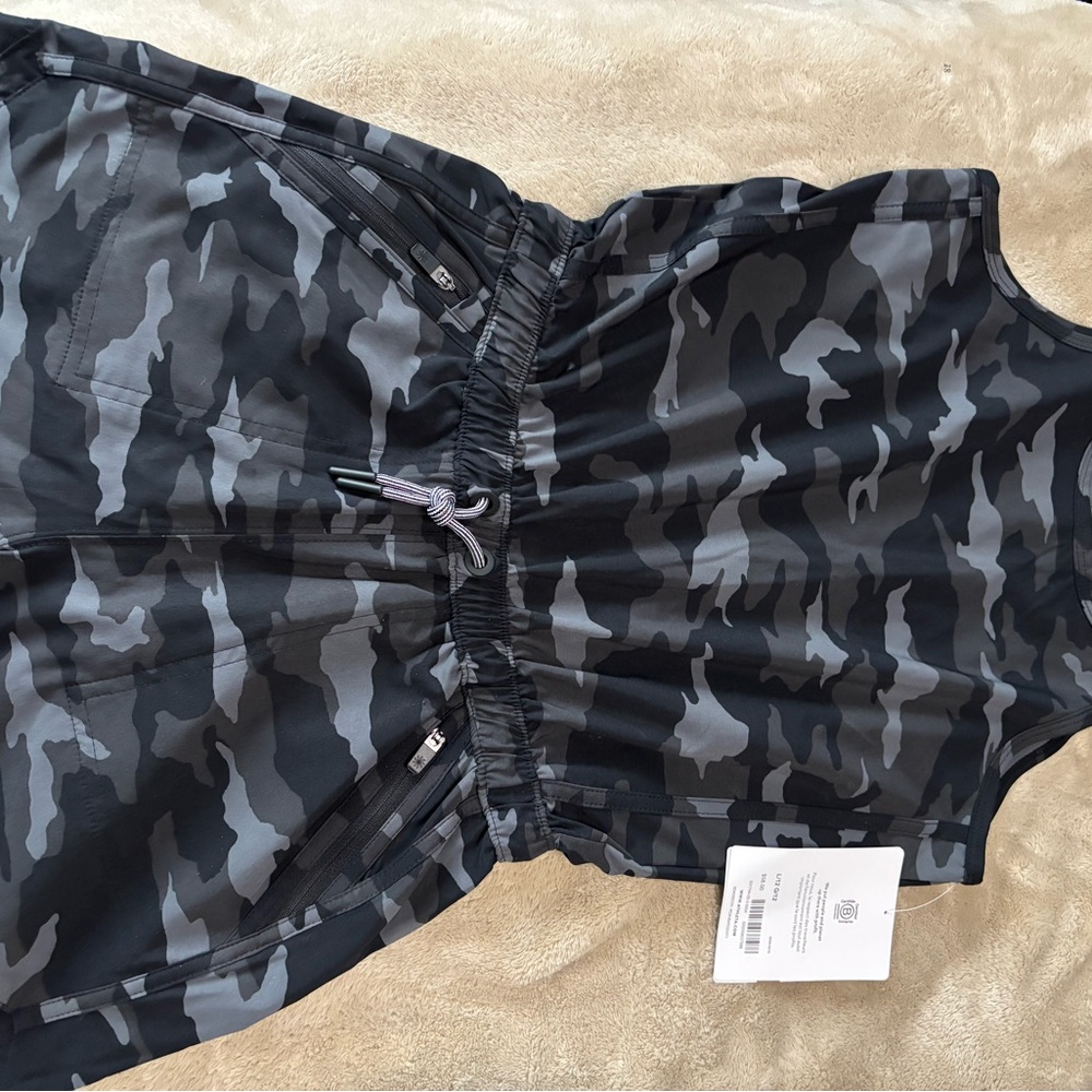 Athleta Gray Camouflage Romper